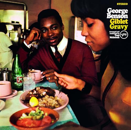 George Benson’s “Giblet Gravy” vinyl album cover with a diner scene and food.