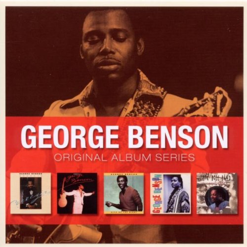 George Benson album cover with red banner and five smaller album covers below.