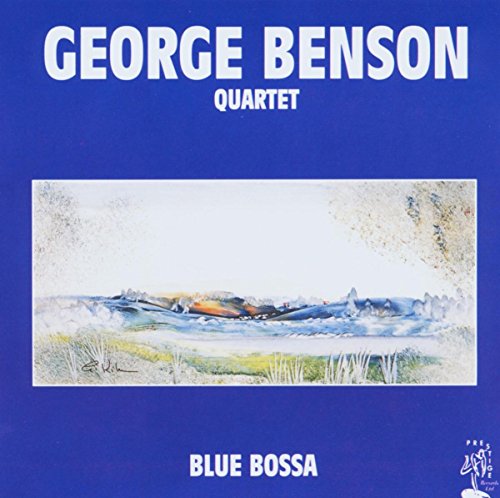 Blue album cover for George Benson Quartet's Blue Bossa featuring a coastal landscape painting.