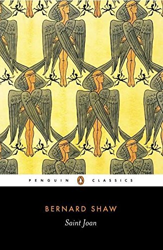 Penguin Classics book cover: repeating pattern of winged figures, "Saint Joan" title.