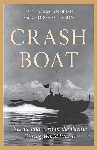 Book cover: "Crash Boat" depicts a rescue boat on a wavy ocean.