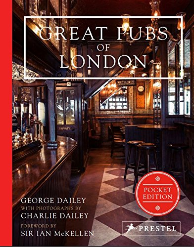 Book cover showing the interior of a traditional London pub with a checkered floor.