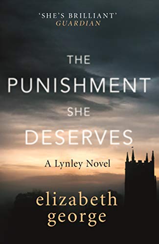 Book cover for “The Punishment She Deserves” by Elizabeth George, with a castle.
