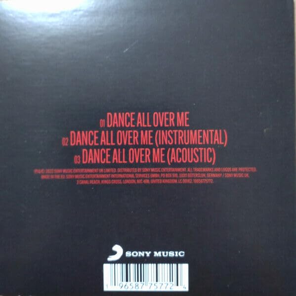 CD back cover with tracklist, Sony Music logo, and barcode.