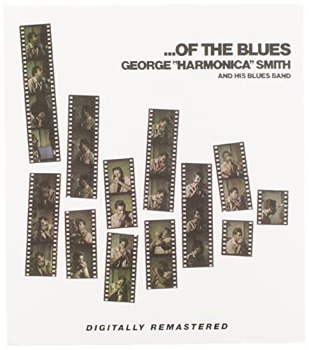 CD cover featuring film strips of George Harmonica Smith playing harmonica against white background.