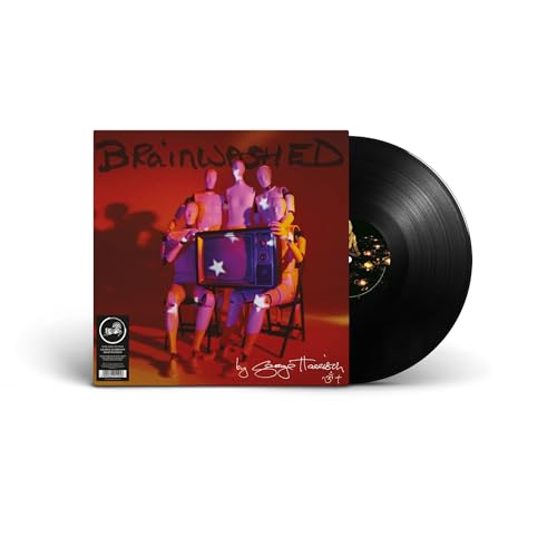 Vinyl record cover showing mannequins around a television set next to a black disc.