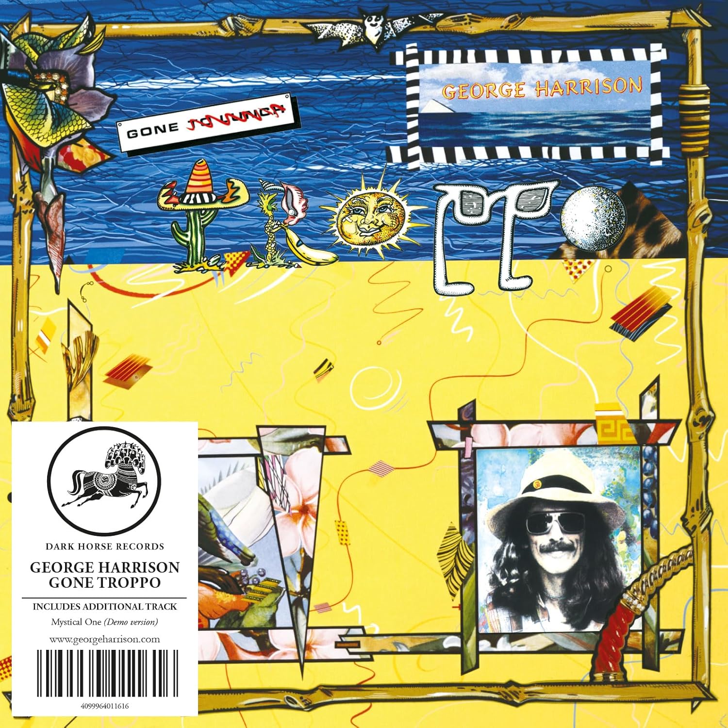 CD cover for George Harrison’s “Gone Troppo” with colorful, surreal artwork.