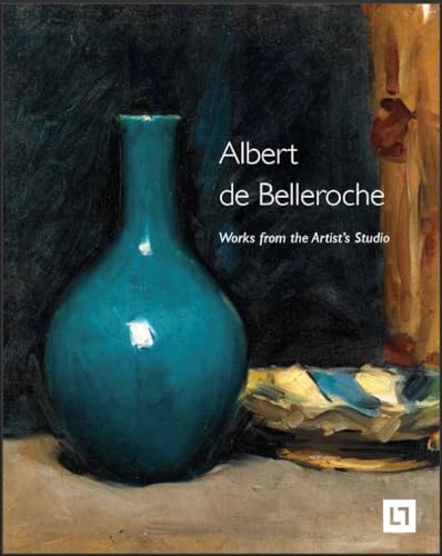 Book cover featuring a teal vase and papers, titled "Albert de Belleroche".