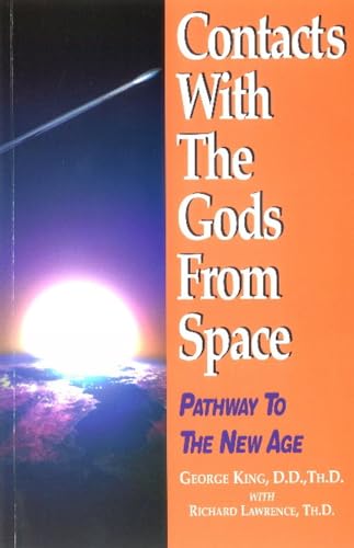 Book cover: "Contacts With The Gods From Space" with a celestial image.