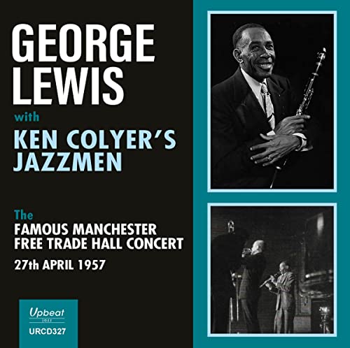 CD cover featuring George Lewis, clarinetist, and a concert photo.