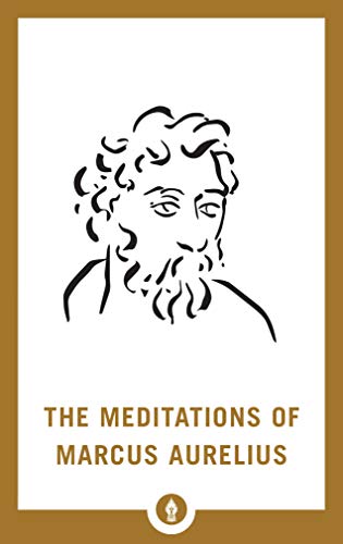 Book cover with a line drawing of Marcus Aurelius’s face and beard.