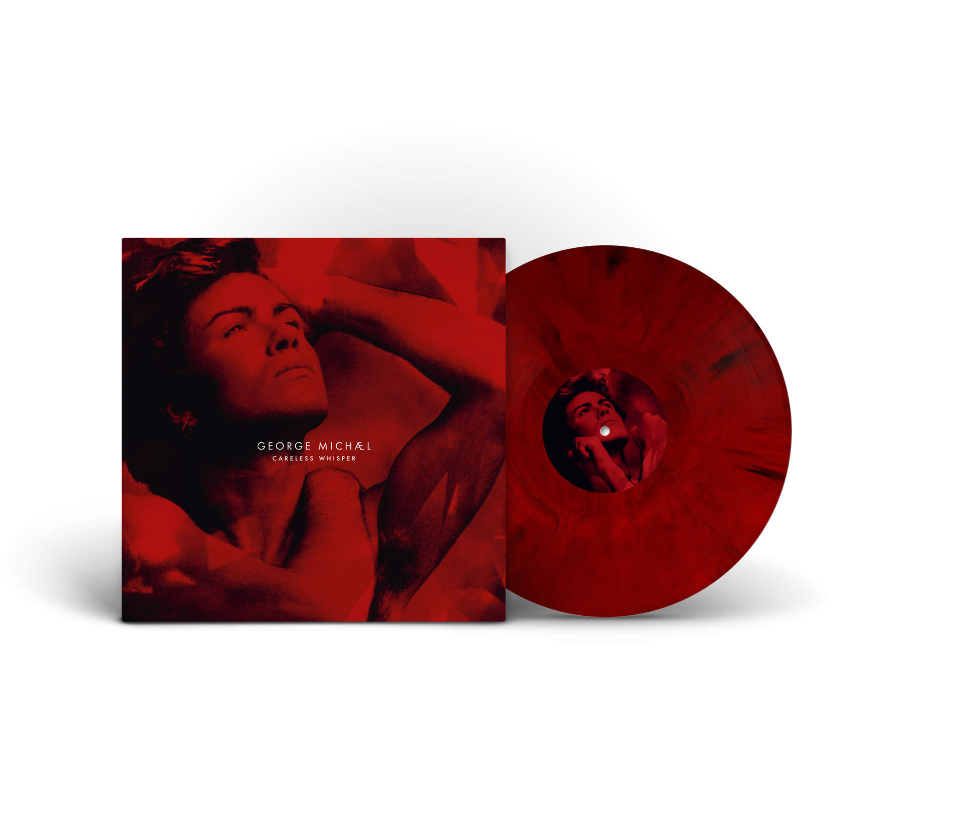 George Michael Careless Whisper red marble vinyl record and square album cover sleeve.