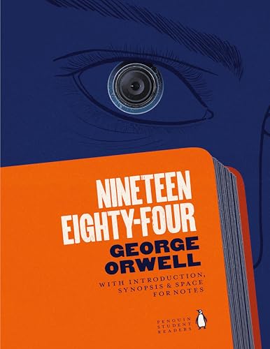 Book cover for "Nineteen Eighty-Four" with an eye and camera imagery.