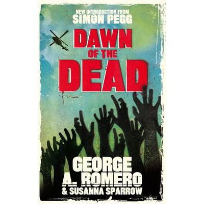 Book cover for "Dawn of the Dead" with zombie hands reaching up.