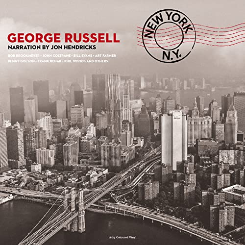 Album cover for George Russell’s “New York, N.Y.” with a city skyline.