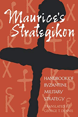 Book cover: "Maurice's Strategikon" with a dark silhouette of a figure.