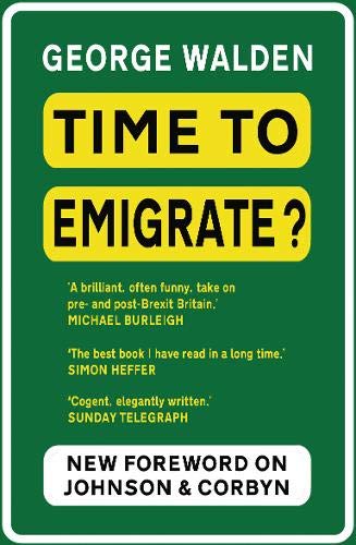 Book cover: "Time to Emigrate?" with yellow text on a green background.