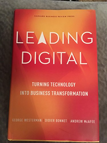 Book cover of Leading Digital with a red and orange gradient background.