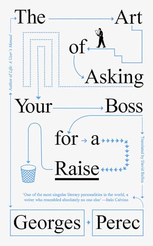 Book cover with blue lines, a silhouetted figure, and text: "The Art of Asking Your Boss for a Raise.