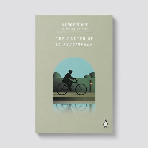 Book cover: man on bicycle under an arched opening, muted colors.