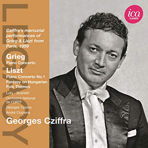 CD cover featuring a portrait of pianist Georges Cziffra in black and white.