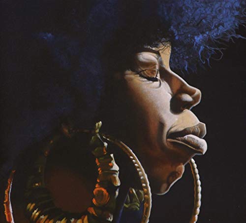 Painted portrait of Georgia Anne Muldrow in profile, dark background.