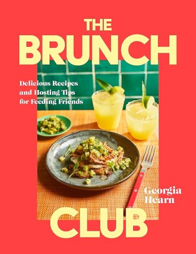 Cookbook cover featuring brunch food, drinks, and bold yellow text.