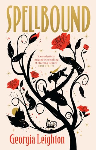 Book cover for Spellbound by Georgia Leighton featuring red roses and black thorny vines.