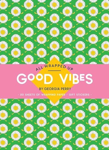 A book cover with a green background featuring a repeating pattern of smiling daisies.