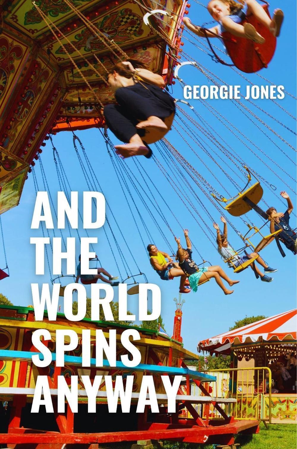 Book cover with a person on a swing ride at a fair.