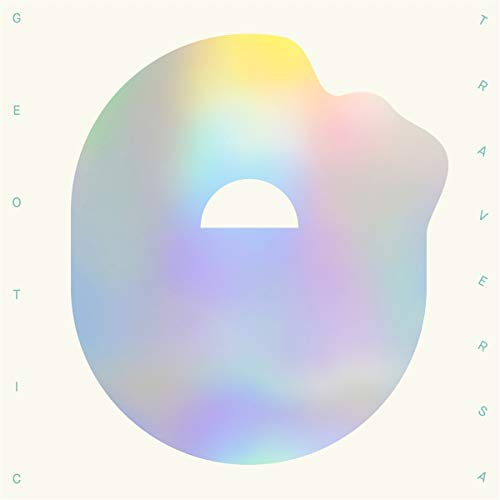 Album cover for “Traversa” by Geotic, featuring abstract rainbow-colored shapes.