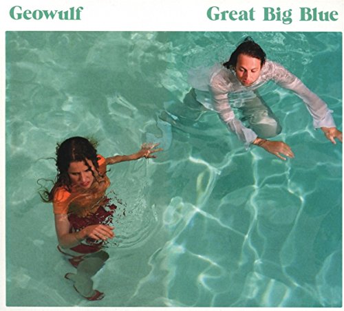 Two people in a blue swimming pool, album cover for Geowulf.