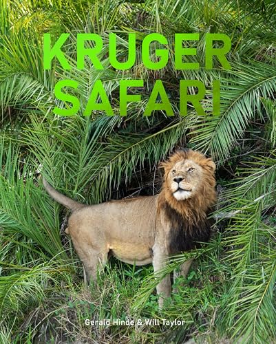 Book cover featuring a lion amidst lush green foliage, titled "Kruger Safari".