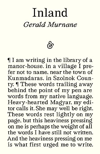 Book cover: “Inland” by Gerald Murnane, with white text on a dark background.