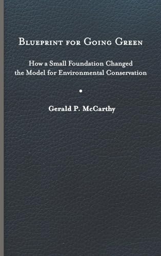 Dark blue book cover with white text: "Blueprint for Going Green.