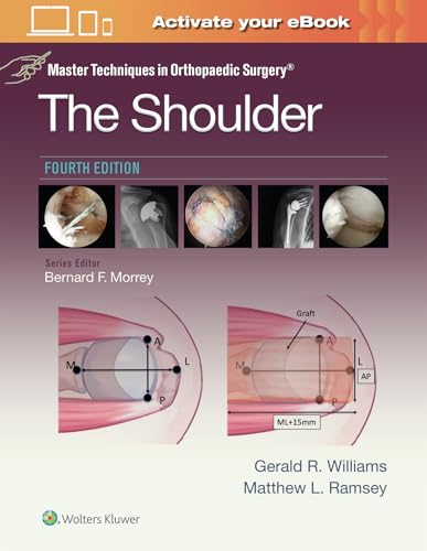 Book cover for “The Shoulder” – fourth edition, with anatomical illustrations.