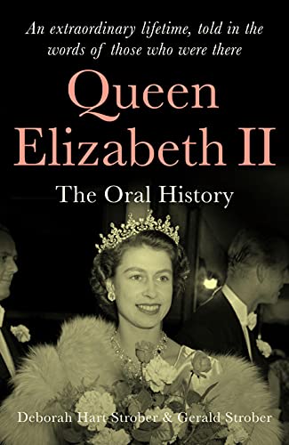 Book cover featuring Queen Elizabeth II in a jeweled crown, black and white photo.
