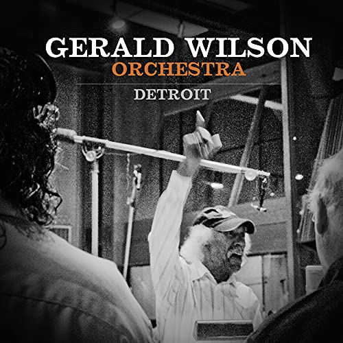 Black and white album cover for Gerald Wilson Orchestra’s “Detroit” CD.