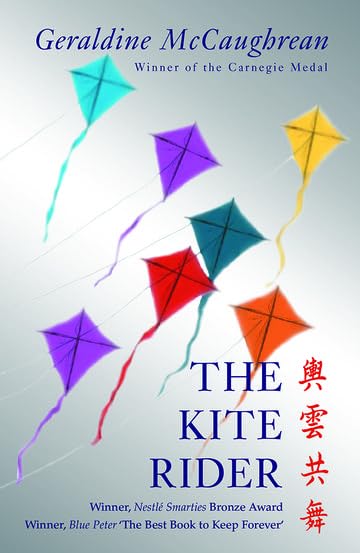 Book cover: colorful kites flying against a pale blue sky.