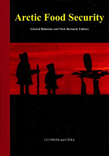 Book cover: “Arctic Food Security” with silhouettes of figures and inuksuk.