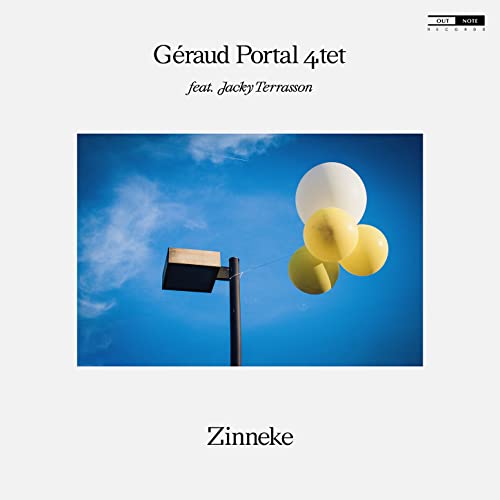 CD cover: blue sky with a street lamp and yellow balloons.