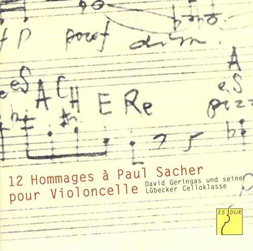 CD cover with handwritten musical notation and text honoring Paul Sacher.