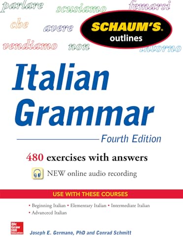 Cover of "Schaum's Outline of Italian Grammar," fourth edition textbook.