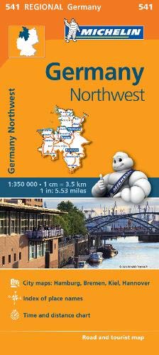 Orange Michelin map cover of Northwest Germany with city and road details.