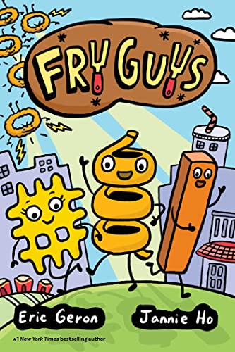 Cartoon book cover featuring anthropomorphic french fries in a city.