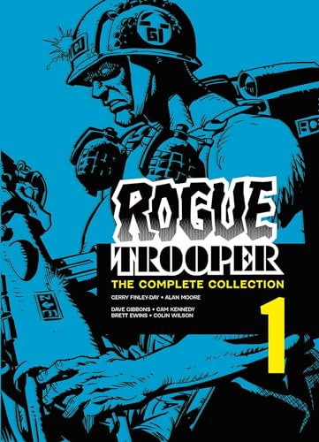 Comic book cover featuring a blue-toned illustration of a soldier holding a large rifle.
