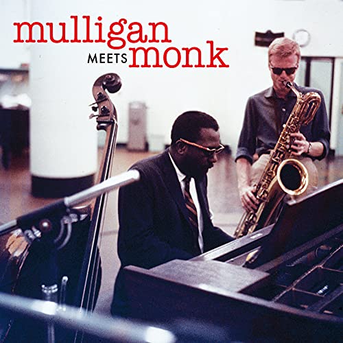 Album cover featuring Thelonious Monk at a piano and Gerry Mulligan playing saxophone.