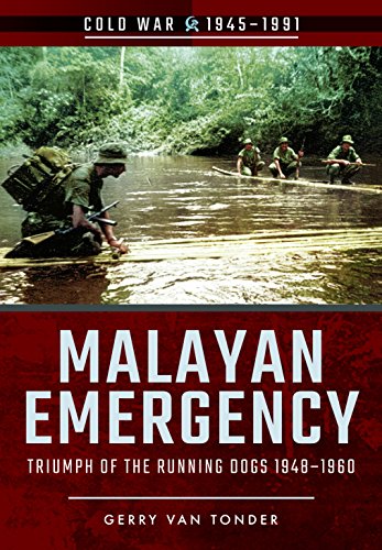Book cover: soldiers wade through a jungle river, “Malayan Emergency” title.