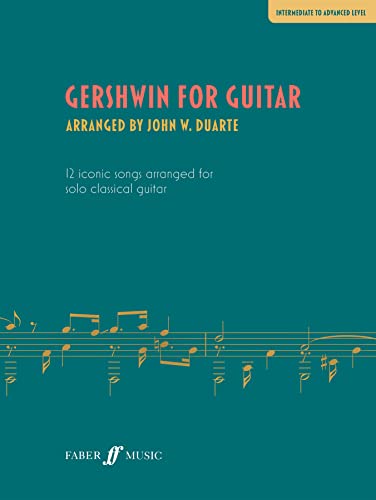 Sheet music cover for “Gershwin for Guitar” with musical notes.