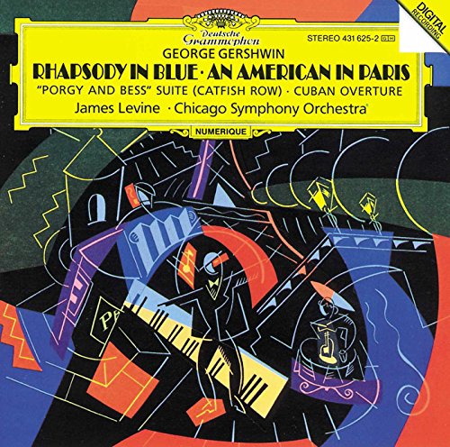 Vibrant abstract artwork of a city scene with a piano on a CD cover.